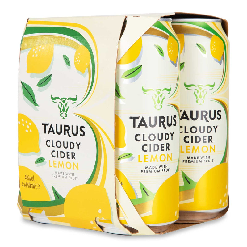 Taurus Cloudy Lemon Cider 440ml (Single Can)