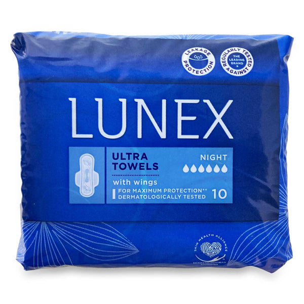 Lunex Ultra Towels With Wings - Night 10 Pack