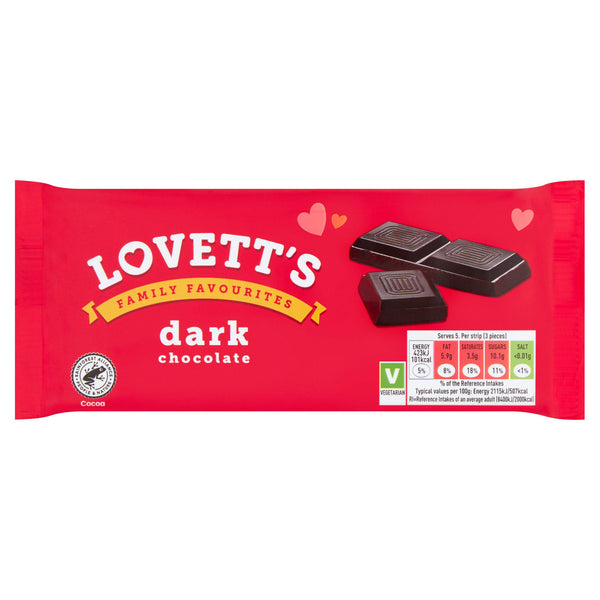 Lovett's Dark Chocolate 100g