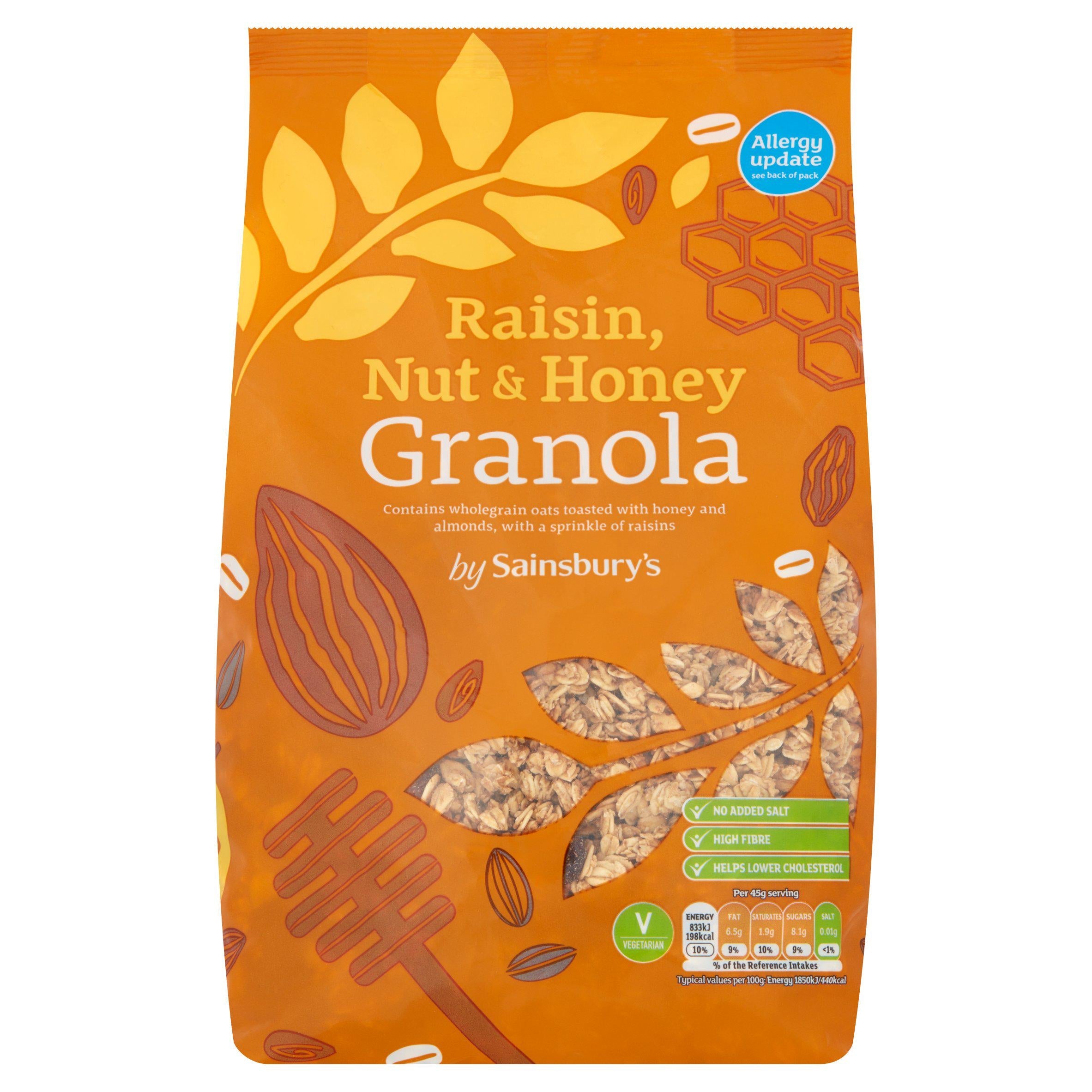 WSO - Sainsbury's Granola, Raisin, Nut & Honey 1kg 1x8