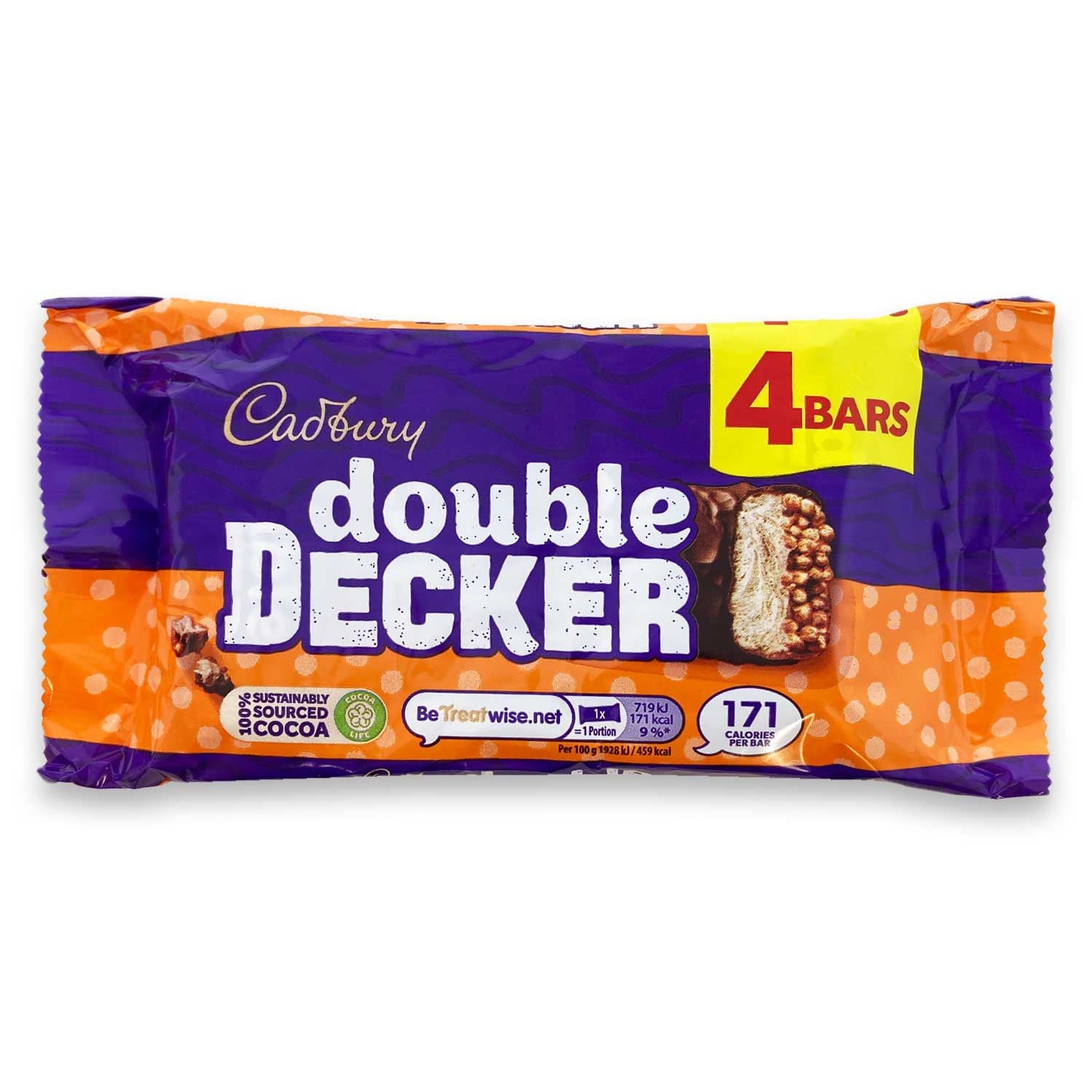 Cadbury Double Decker Chocolate Bar 4 Pack 4x37.3g