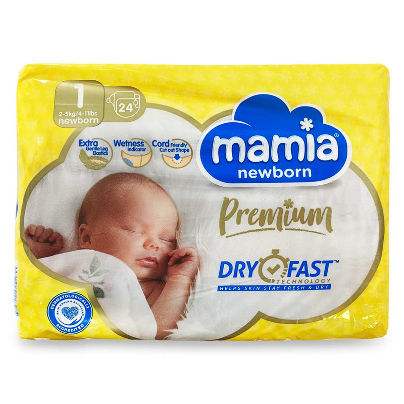 Mamia Newborn Premium Dry Fast 24 Pack
